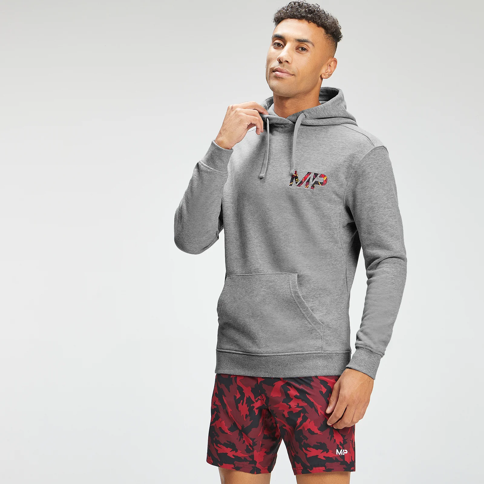 MP Men's Adapt Embroidered Hoodie - Storm Grey Marl - XXS Billede 1