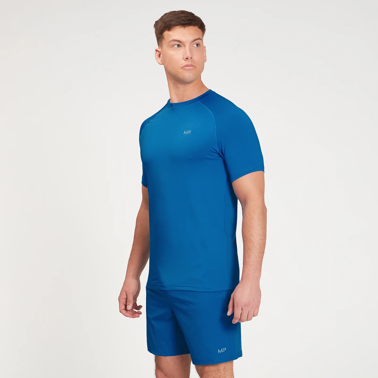 MP Short Sleeve T-shirt til mænd med grafisk løb - True Blue - XXS Billede 1