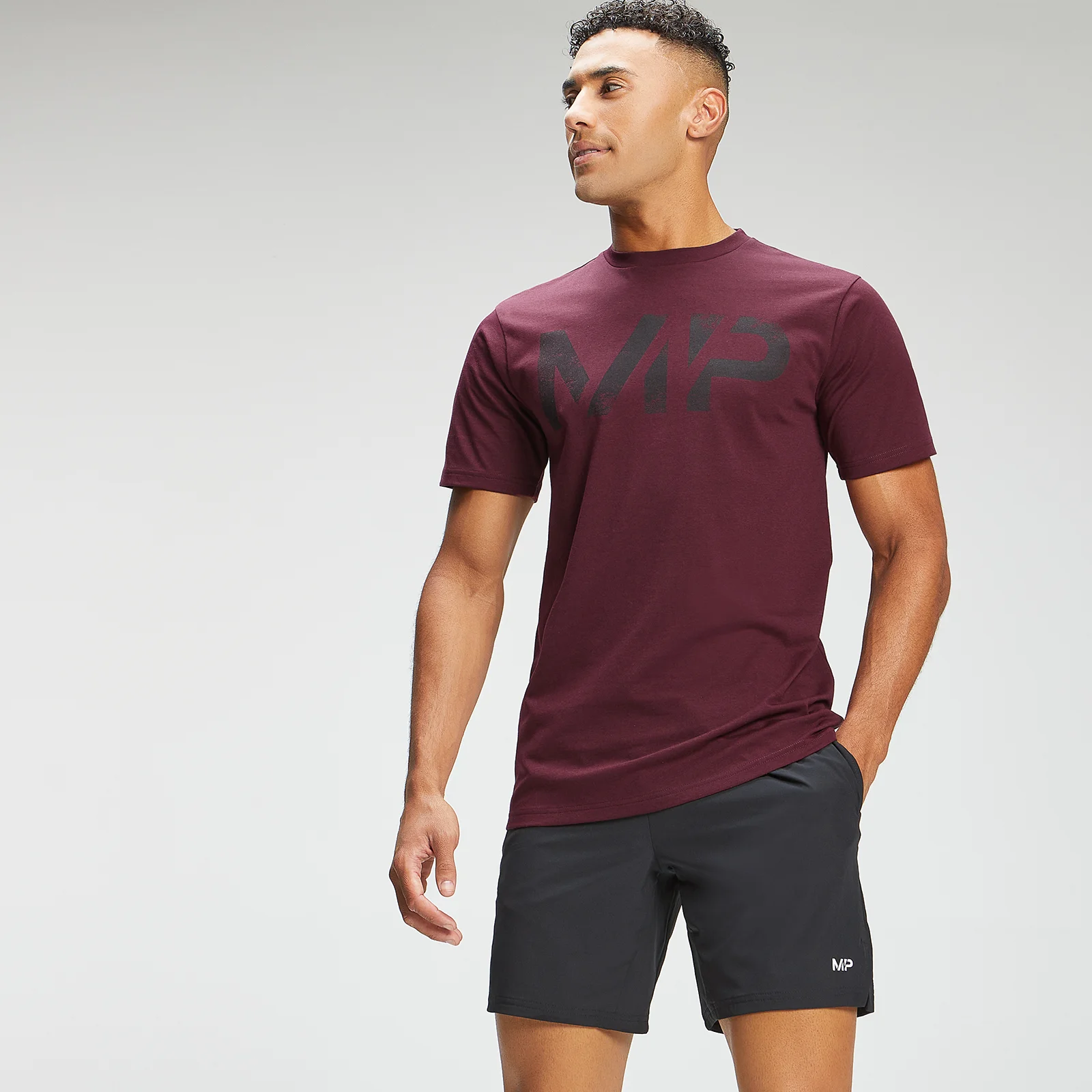 MP Men's Adapt Grit Graphic T-Shirt - Merlot Marl - XXS Billede 1