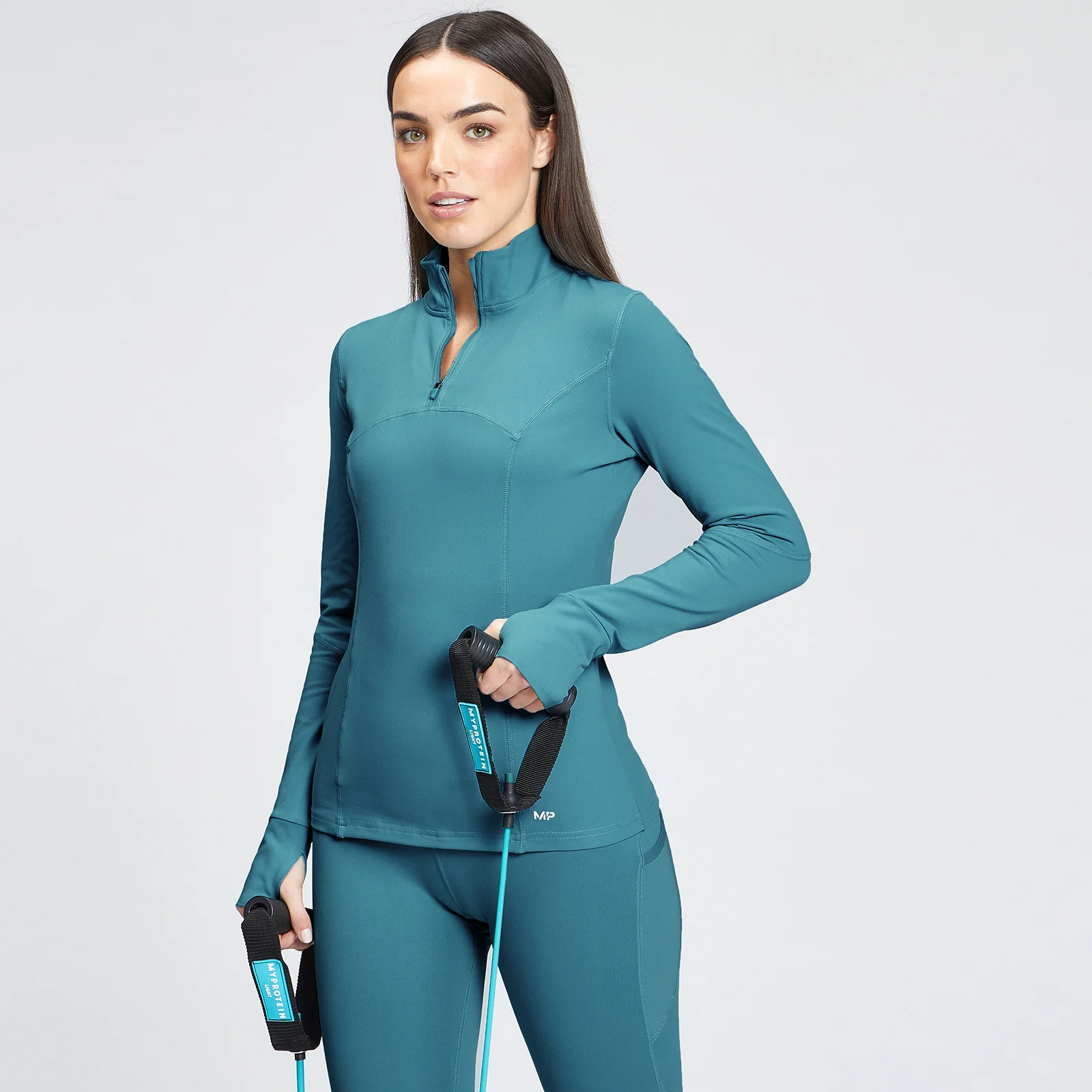 MP Women's Power 1/4 Zip Top - Ocean Blue - XXS Billede 1
