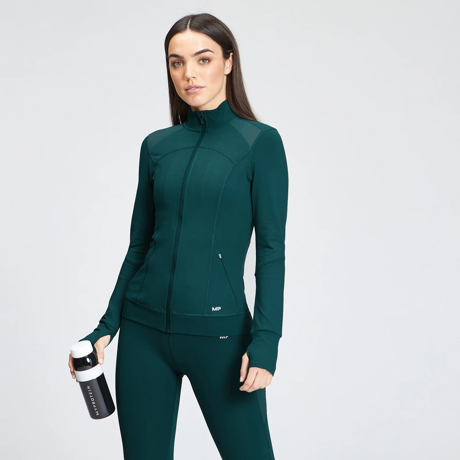 MP Women's Power Mesh Slim Fit Jacket - Deep Teal - XXS Billede 1