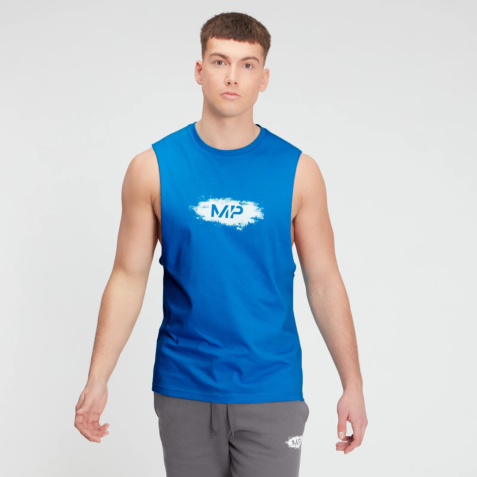 MP Men's Chalk Graphic Tank Top - Aqua - XXS Billede 1