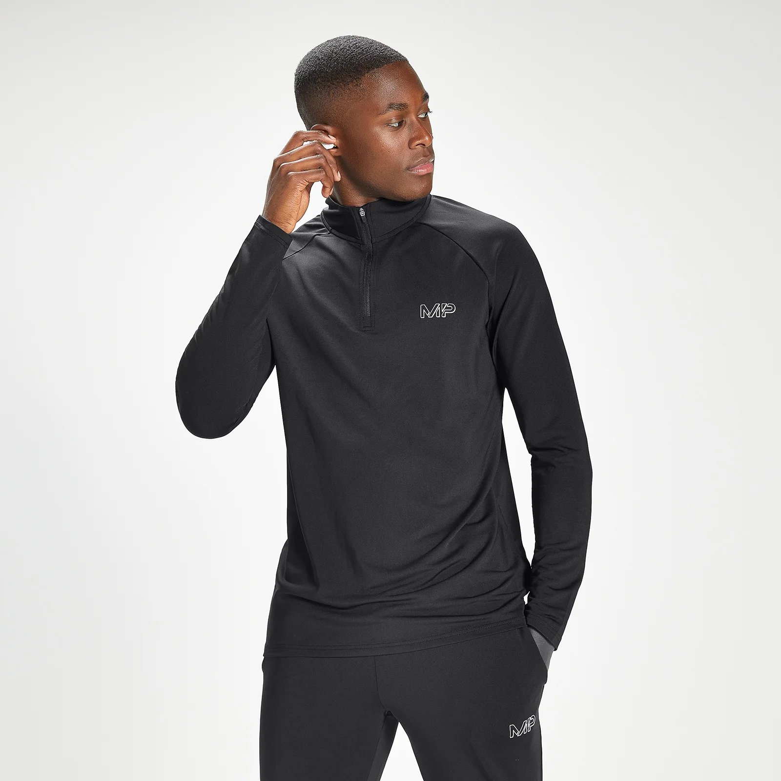 MP Infinity Mark Graphic Training 1/4 Zip til mænd – Sort - XXS Billede 1