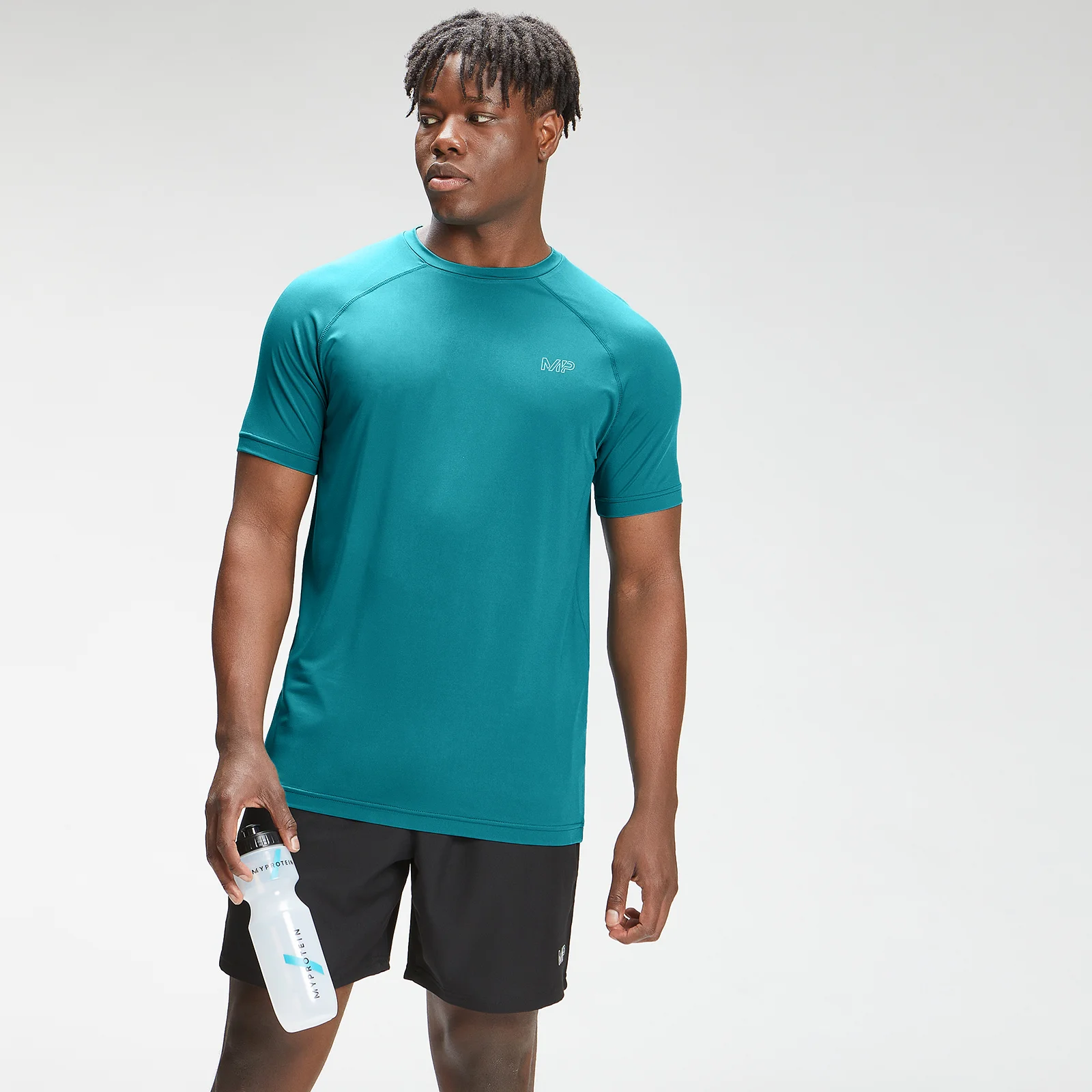 MP T-shirt med korte ærmer til mænd med gentagelsesmærke og grafisk træning - Teal - XXS Billede 1