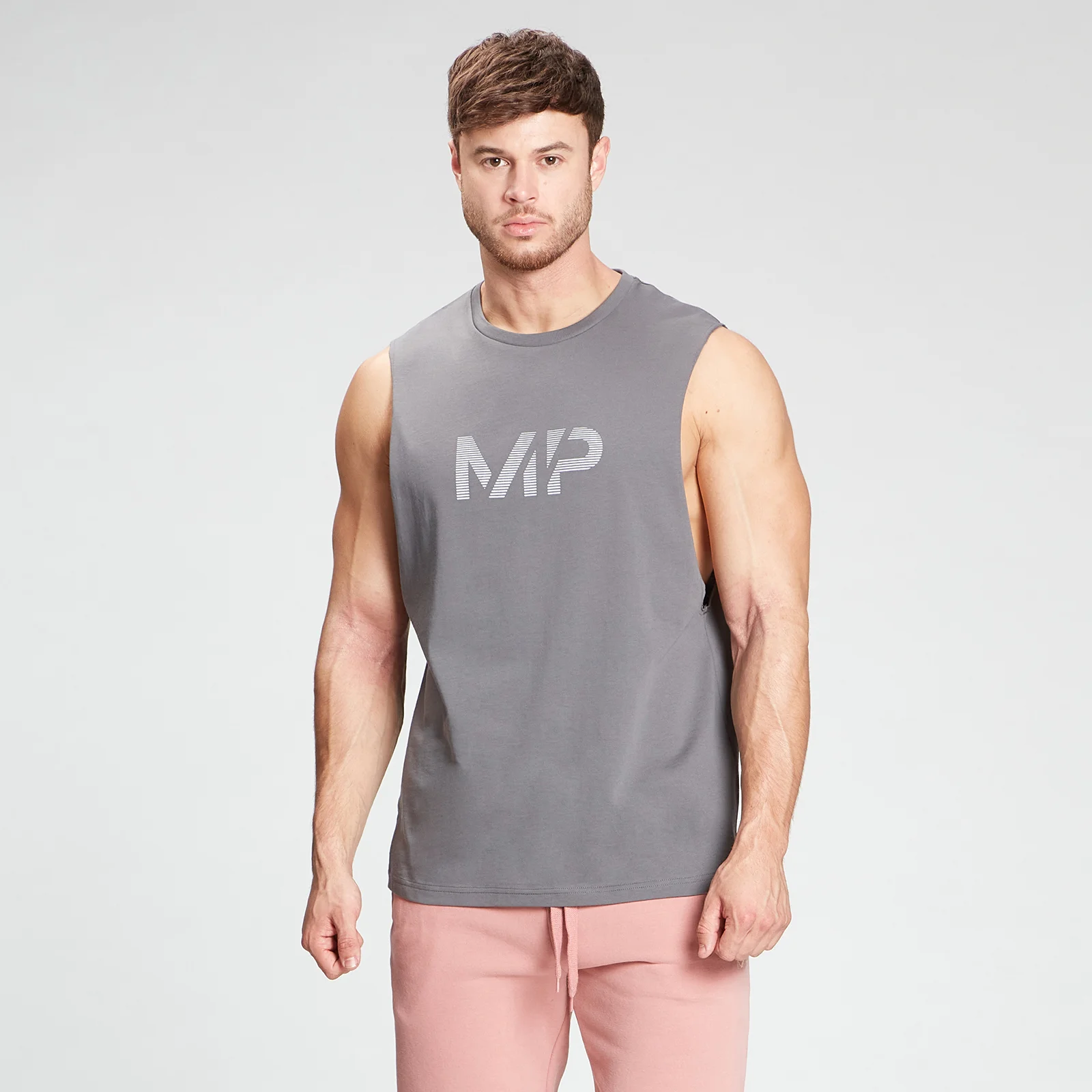 MP Men's Gradient Line Graphic Tank Top - Carbon - XXS Billede 1