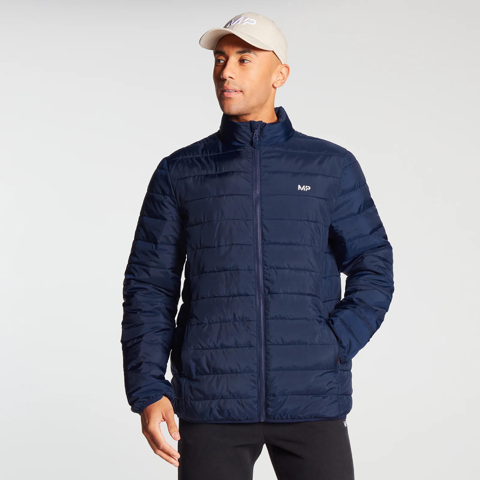 MP Men's Lightweight Packable Puffer Jacket - Navy - XXS Billede 1