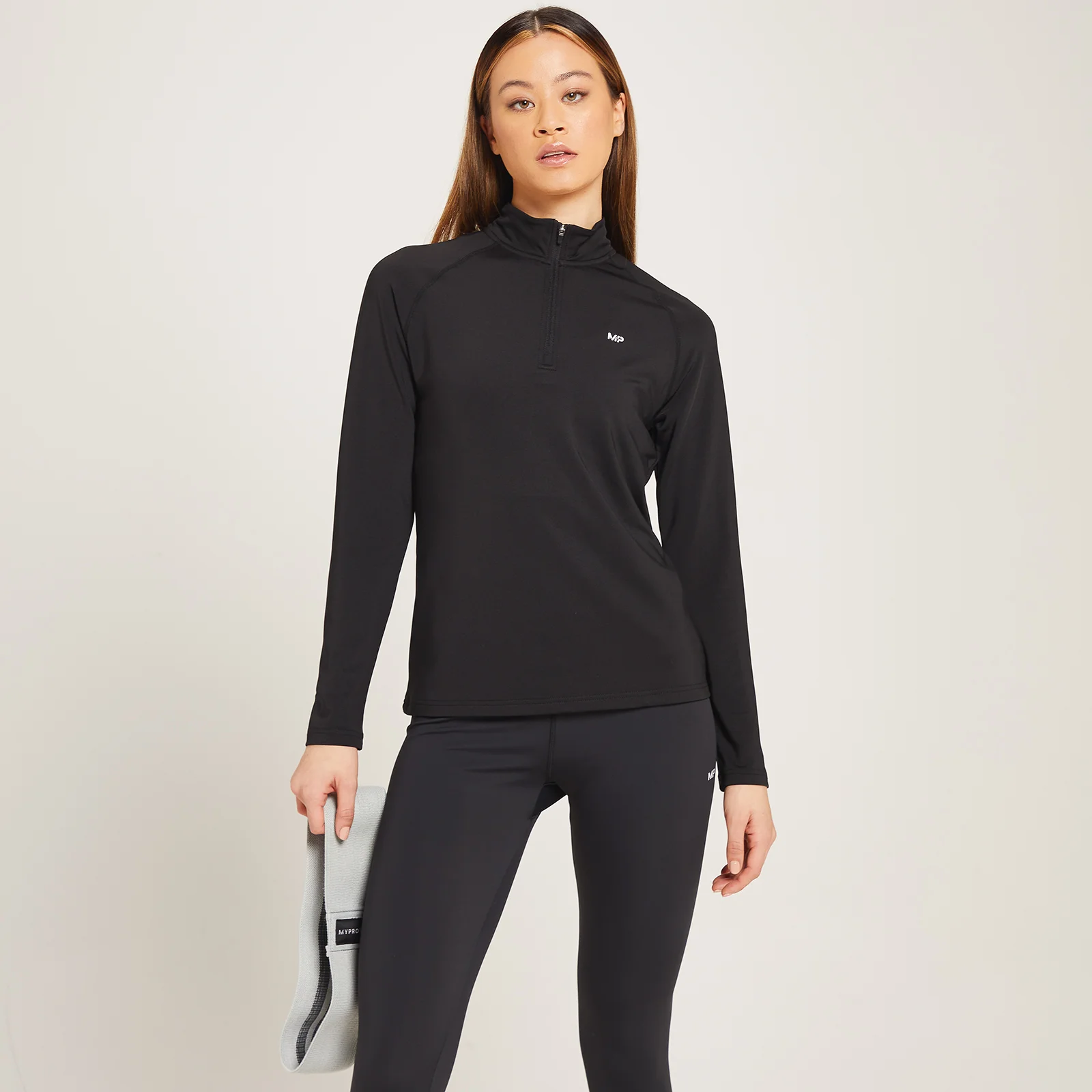 MP Linear Mark Training 1/4 Zip Top til kvinder - Sort - XXS Billede 1