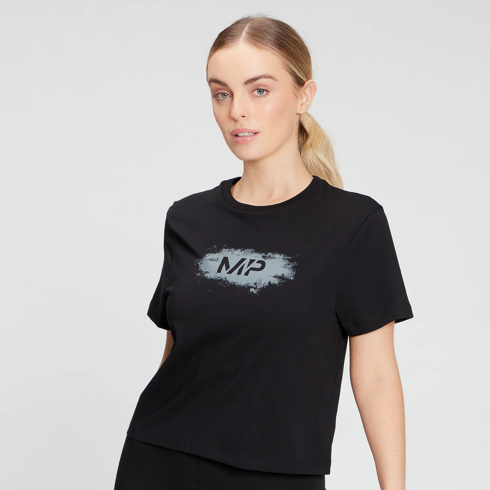 MP Women's Chalk Graphic Crop T-Shirt - Black - XXS Billede 1