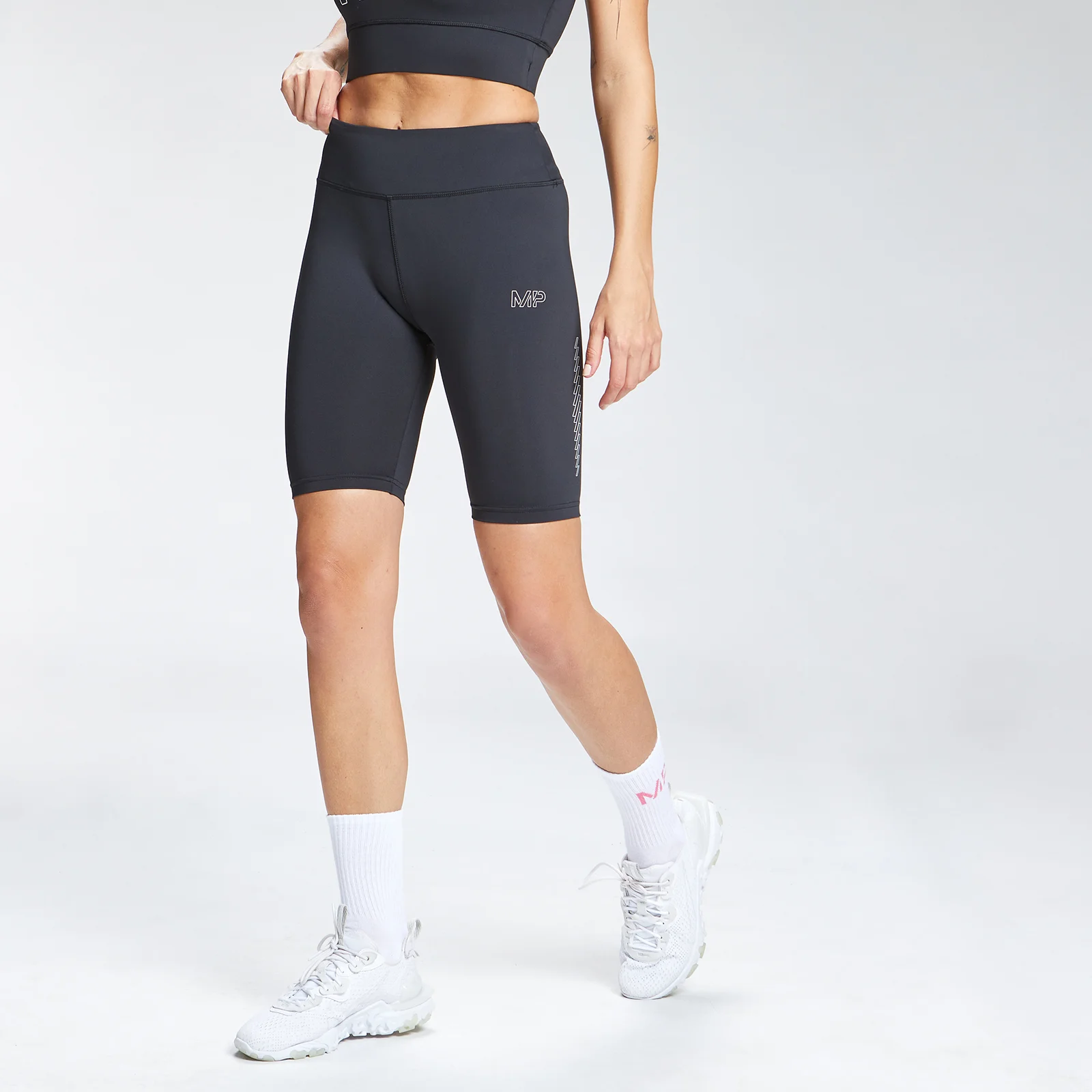 MP Women's Repeat Mark Graphic Training Cycling Shorts - Black - XXS Billede 1