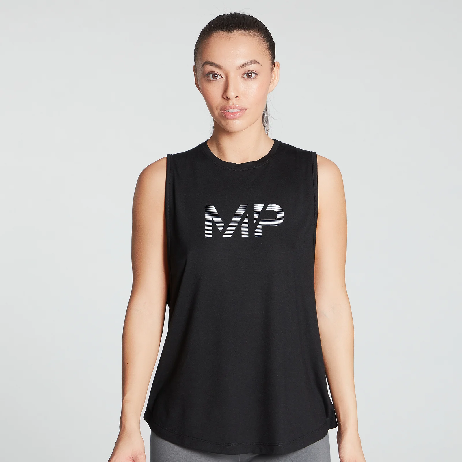 MP Women's Gradient Line Graphic Drop Armhole Vest - Black - XXS Billede 1