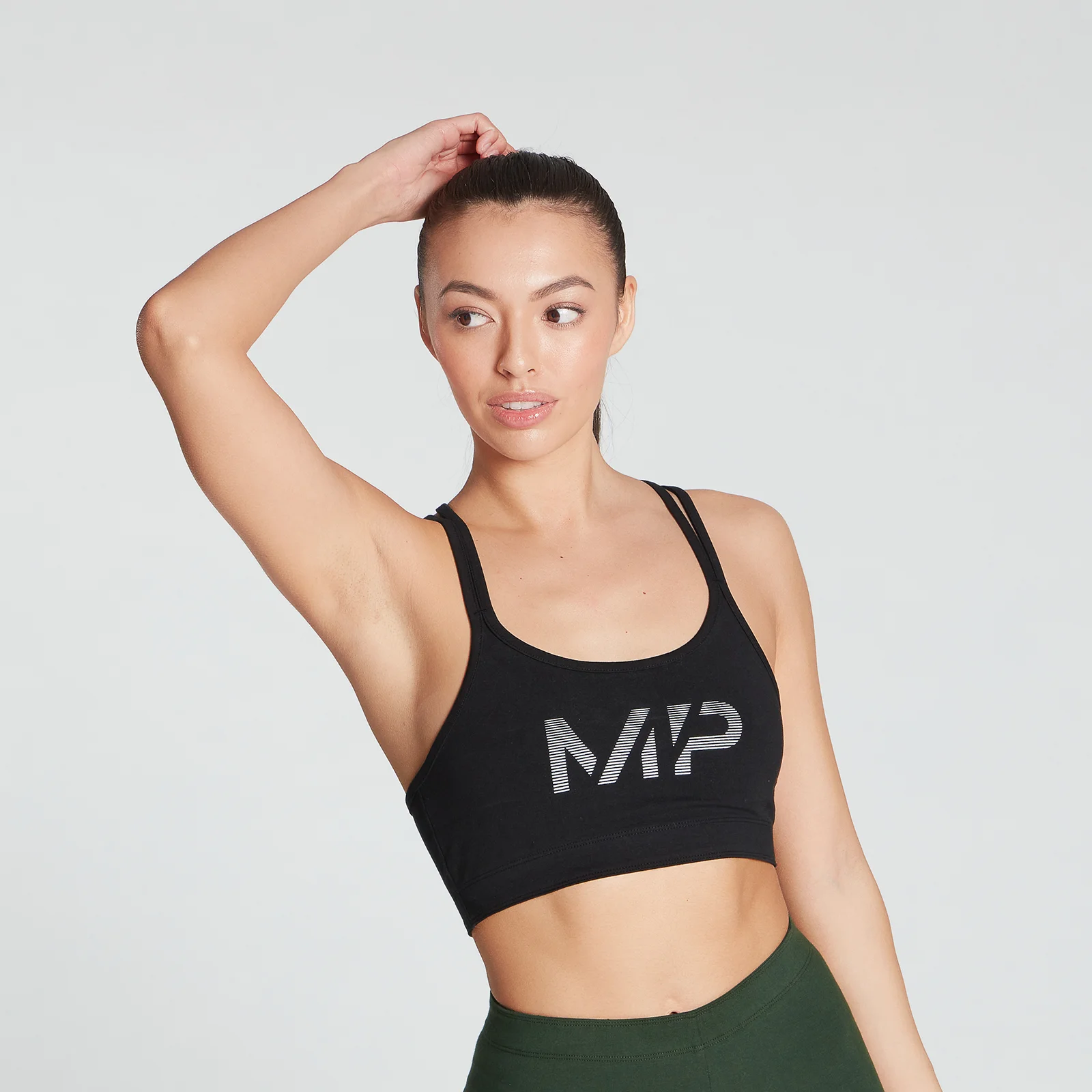 MP Women's Gradient Line Graphic Sports Bra - Black - XXS Billede 1