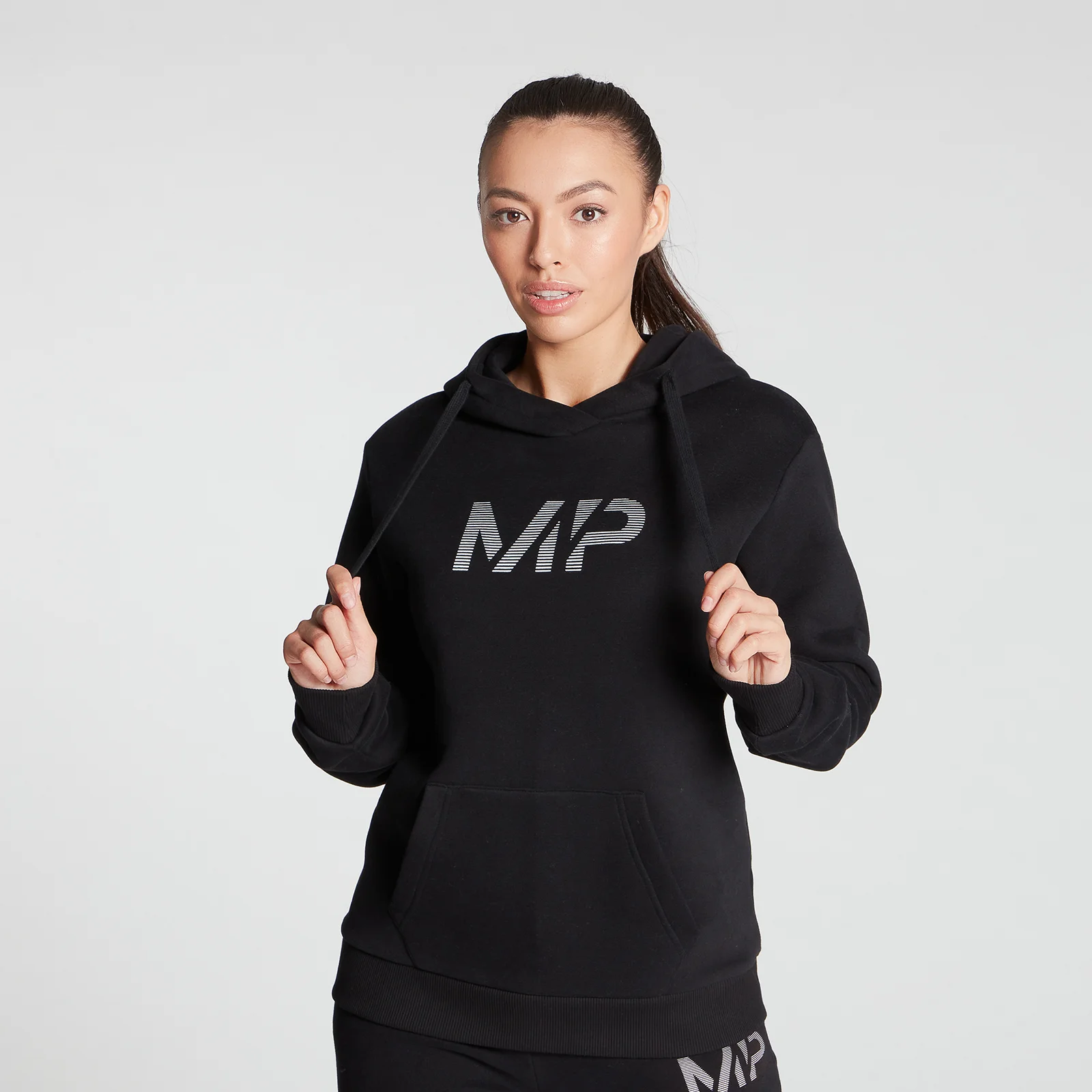 MP Women's Gradient Line Graphic Hoodie - Black - XXS Billede 1