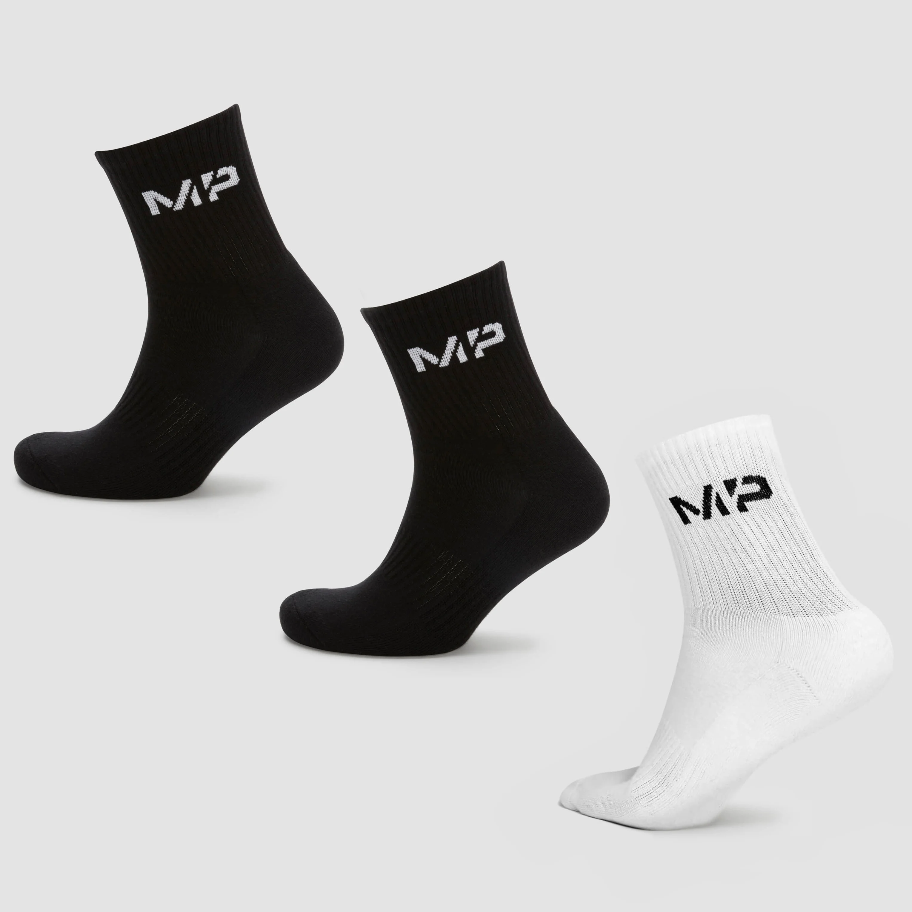 MP Women's Crew Socks (3 Pack) - Black/White - UK 3-6 Billede 1