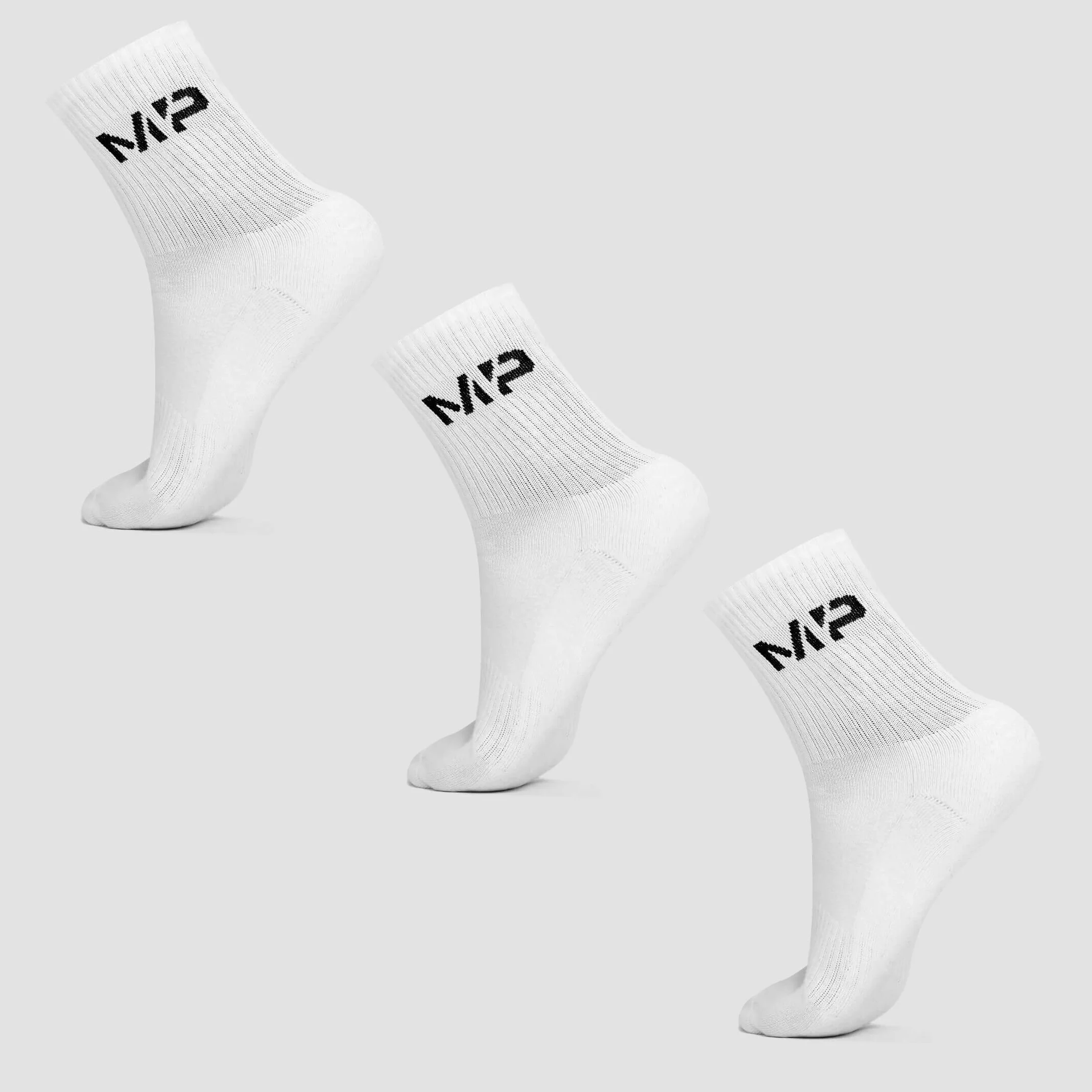 MP Men's Crew Socks (3 Pack) - White - UK 6-8 Billede 1