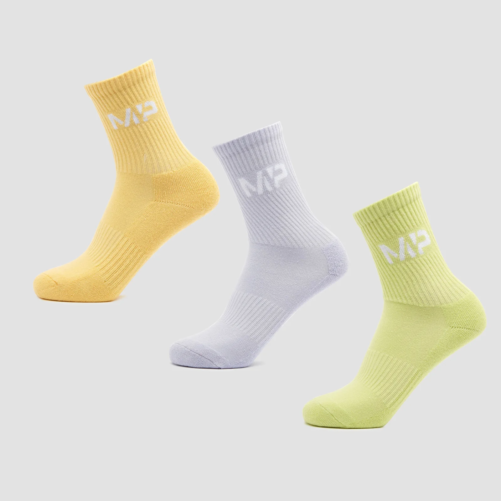 MP Women's Neon Brights Crew Socks (3 Pack) Butterfly/Banana/Lavender - UK 3-6 Billede 1