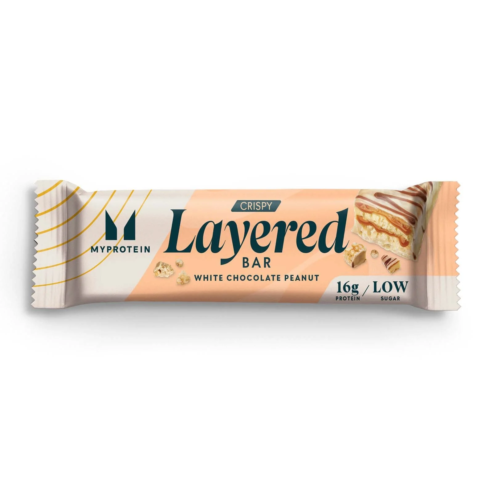 Myprotein Crispy Layered Bar, White Chocolate Peanut, 58g (Sample) Billede 1