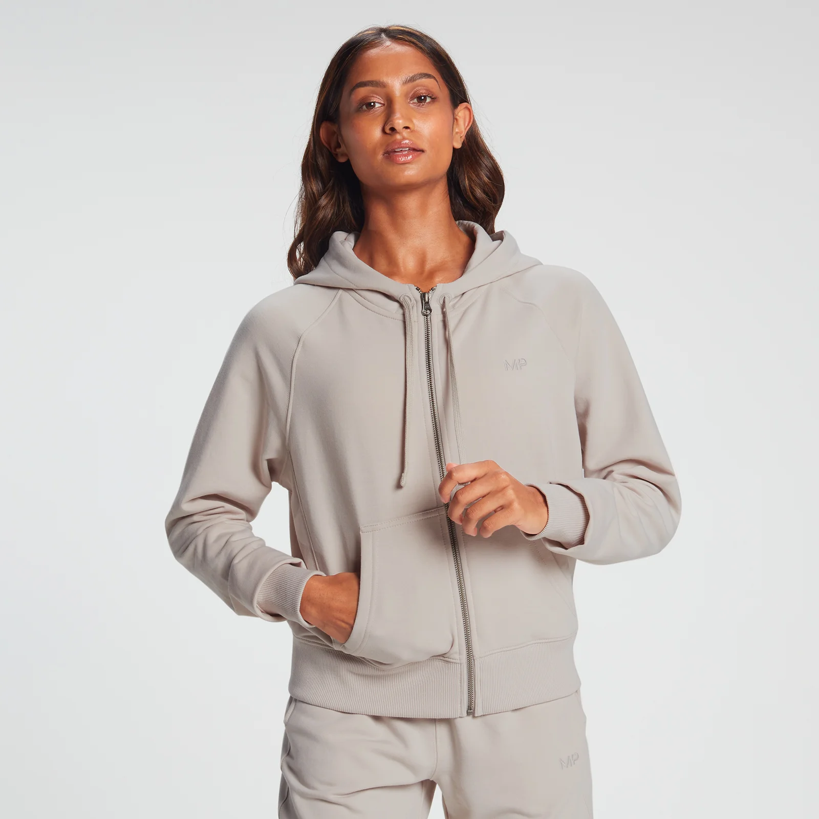 MP Rest Day Zip Through Hoodie til kvinder - Bone Grey - XXS Billede 1