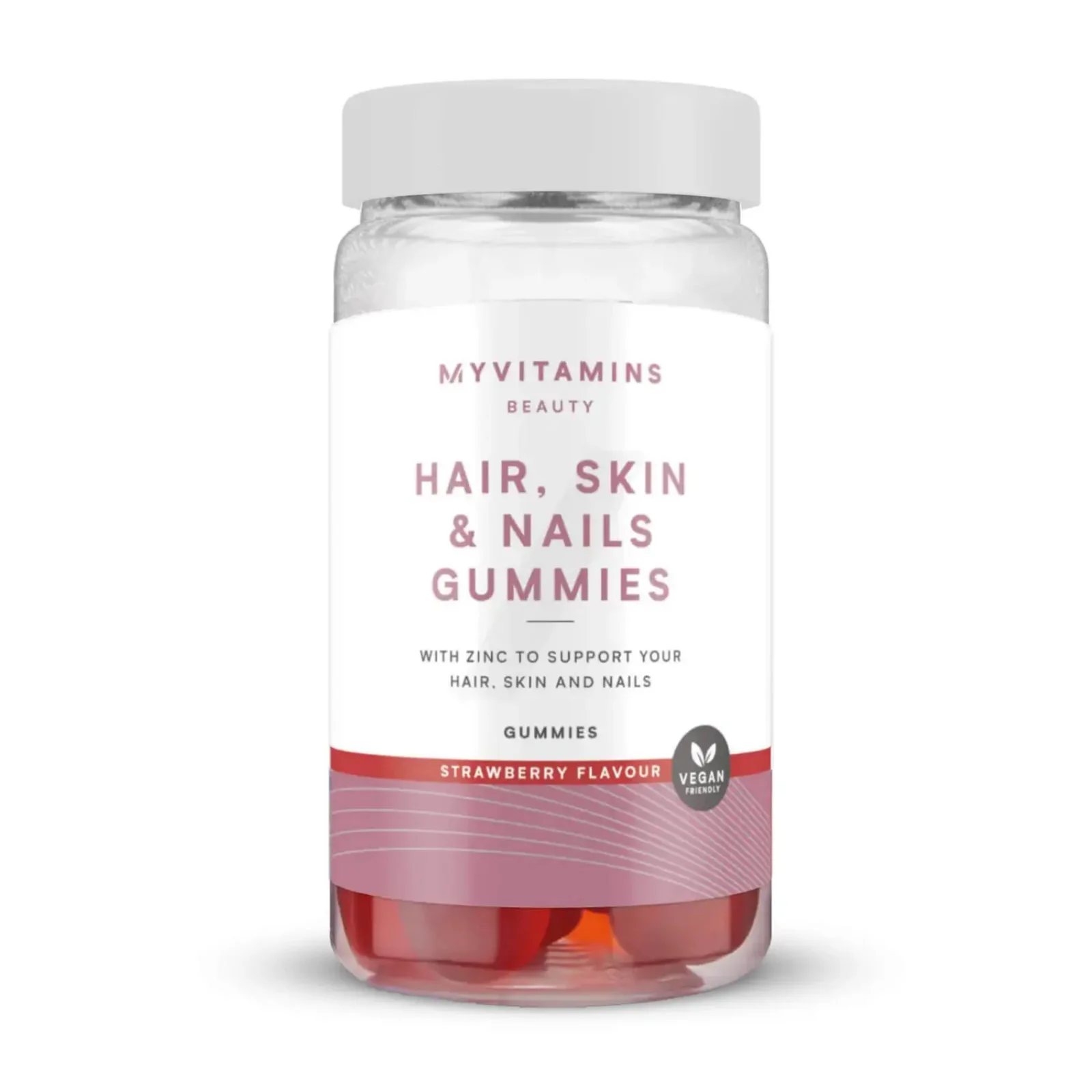 Vegan Hair, Skin & Nails Gummies - 60gummies - Jordbær Billede 1