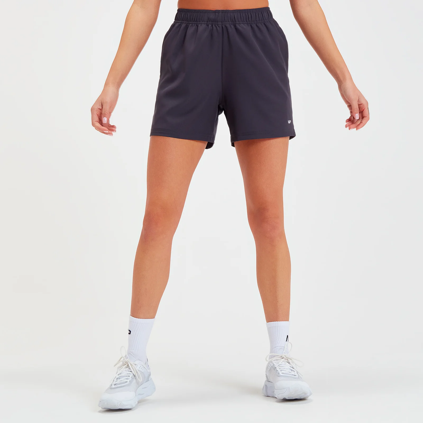 MP Women's Linear Line Graphic Shorts - Gun Metal - XXS Billede 1