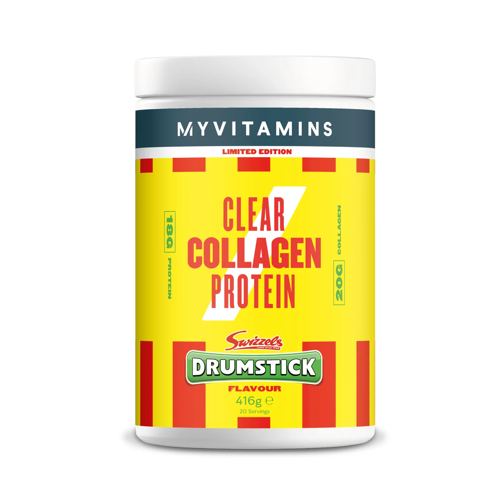 Clear Collagen — Drumstick (Swizzels) - 20servings - Refresher Billede 1