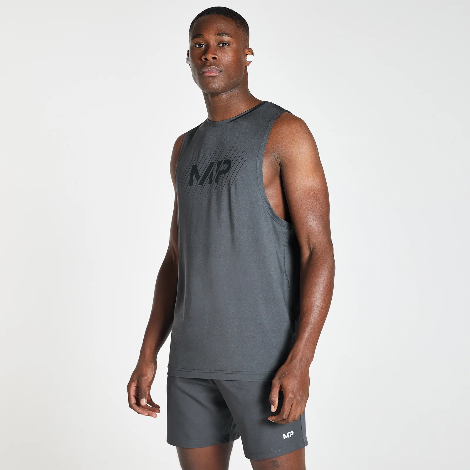 MP Men's Linear Line Graphic Essentials Training Tank Top - Gun Metal - S Billede 1