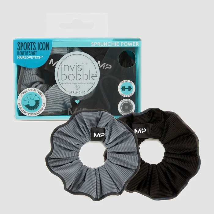 MP X Invisibobble® Reflective Power Sprunchie - sort/isblå - 2-PAK
