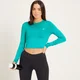 MP Training Dry Tech Crop Top med lange ærmer til kvinder - Lagoon