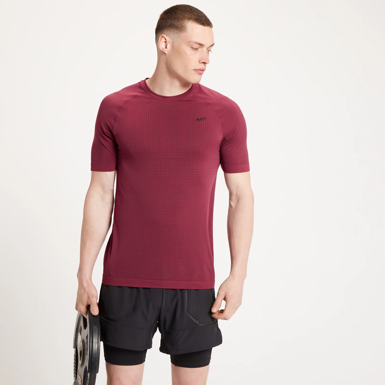 MP Tempo Ultra Seamless kortærmet T-shirt til mænd - Merlot - XXS Billede 1