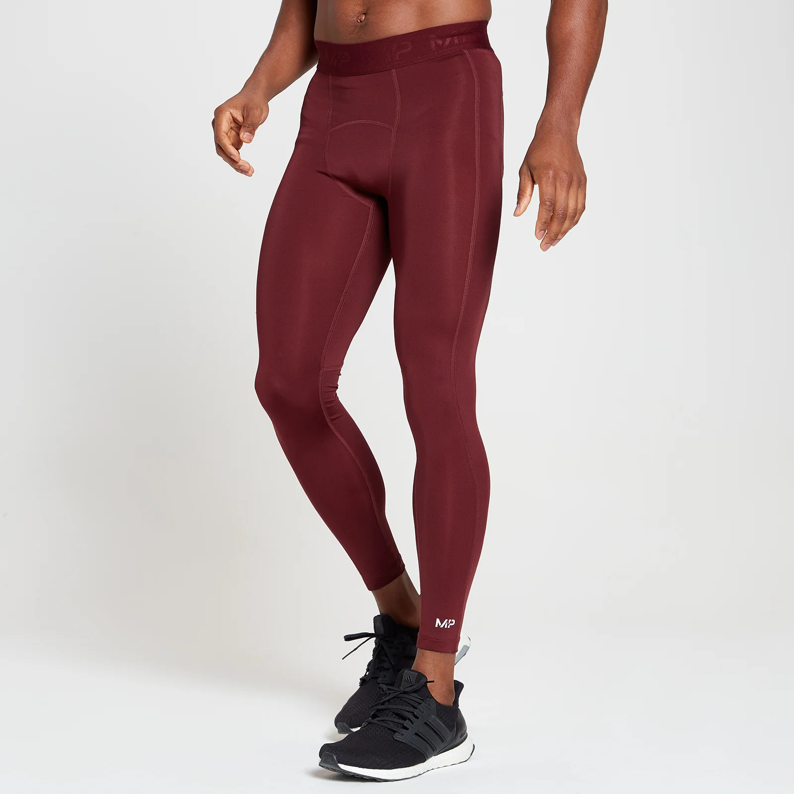 MP Essentials Training Base Layer Leggings til mænd - Merlot - XXS Billede 1