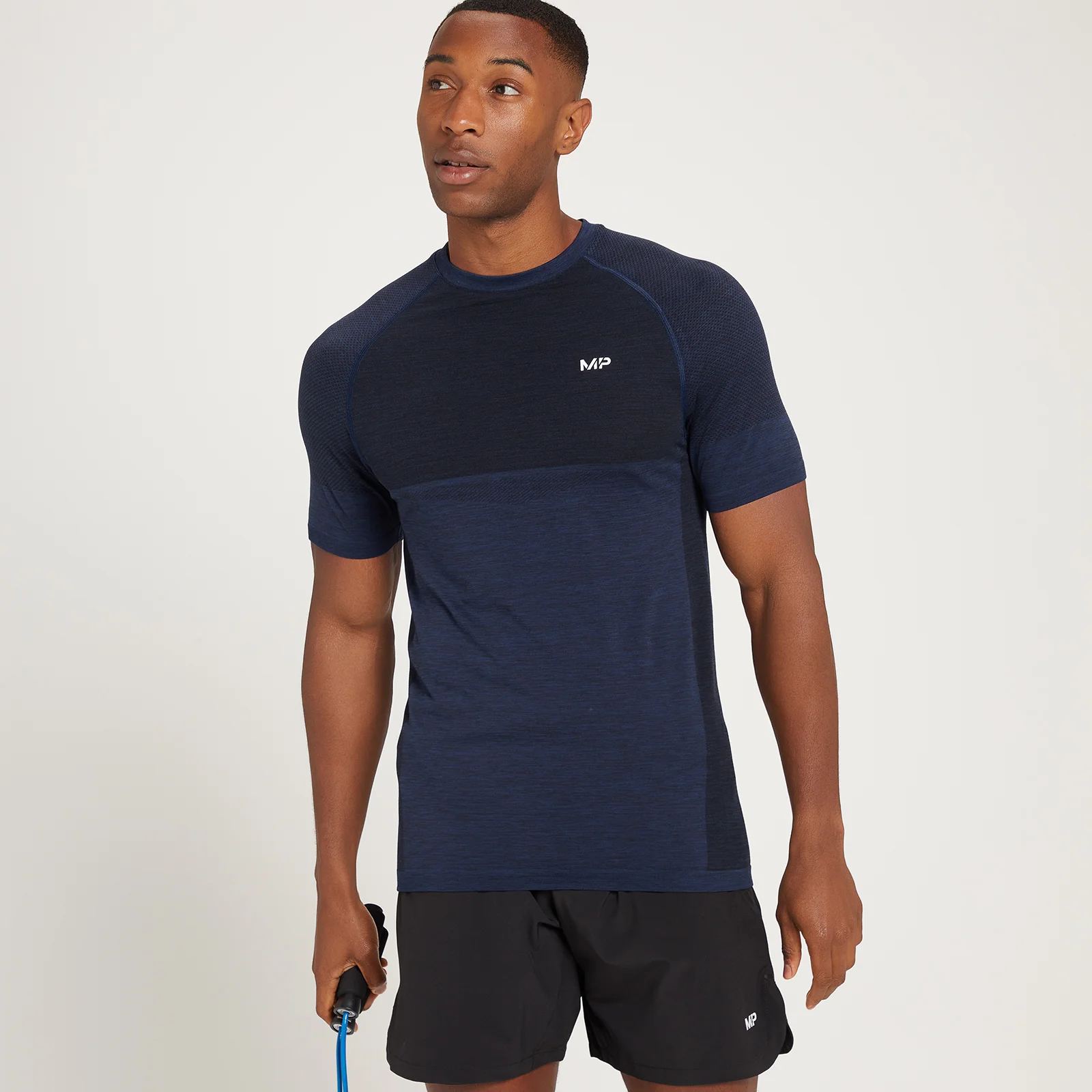 MP Essential Seamless kortærmet T-shirt til mænd - Deep Blue Marl - XS Billede 1