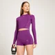 MP Tempo Seamless Crop Top med lange ærmer til kvinder - Lilla