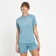 MP Run Life trænings-T-shirt til kvinder - Stone Blue/ White