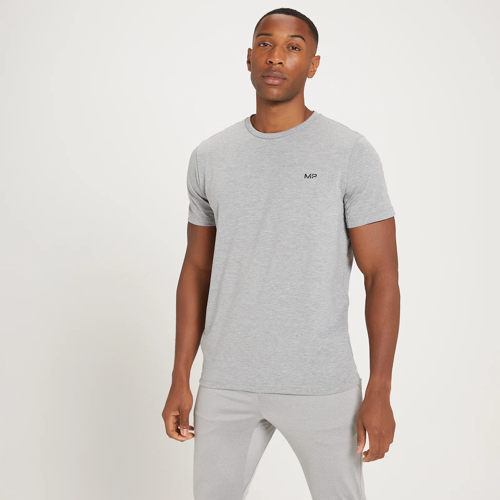 MP Adapt Drirelease Grit Print kortærmet T-shirt til mænd - Storm Grey Marl - XXS Billede 1
