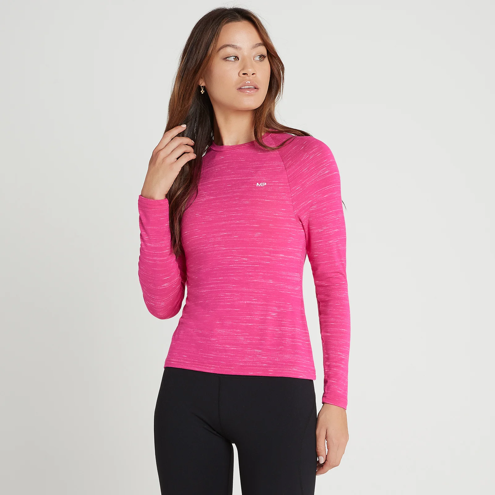 MP Performance langærmet trænings T-shirt til kvinder - Magenta Marl med hvide pletter - XXS Billede 1