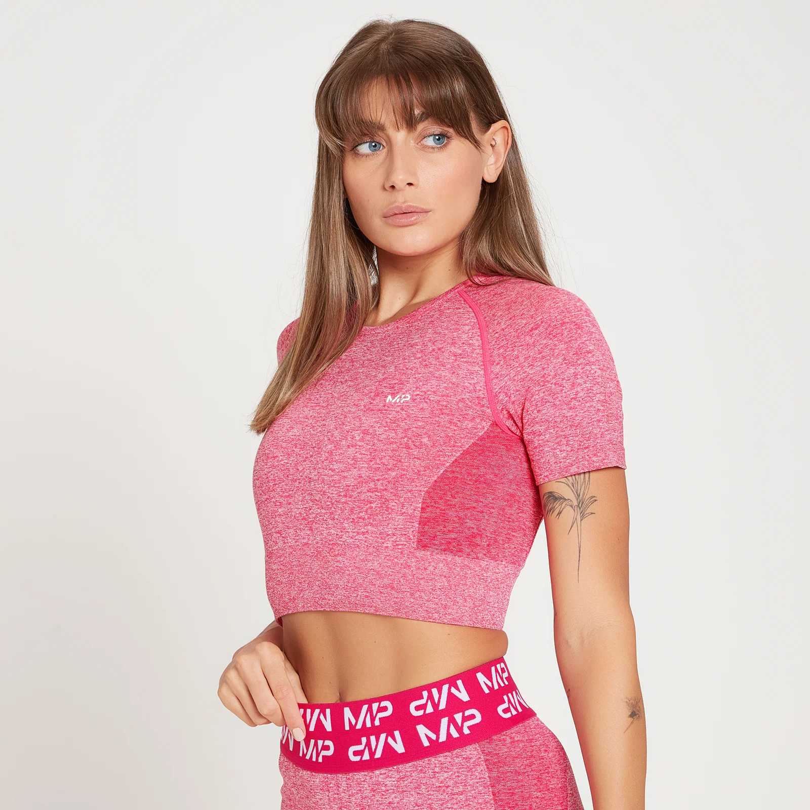 MP Curve Crop kortærmet T-shirt til kvinder - Magenta - XXS Billede 1