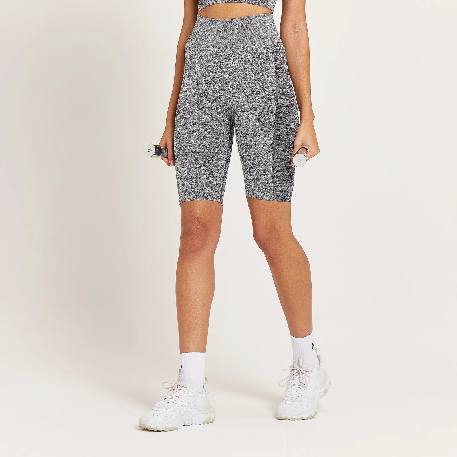 MP Curve cykelshorts med høj talje til kvinder - Grey Marl - XXS Billede 1