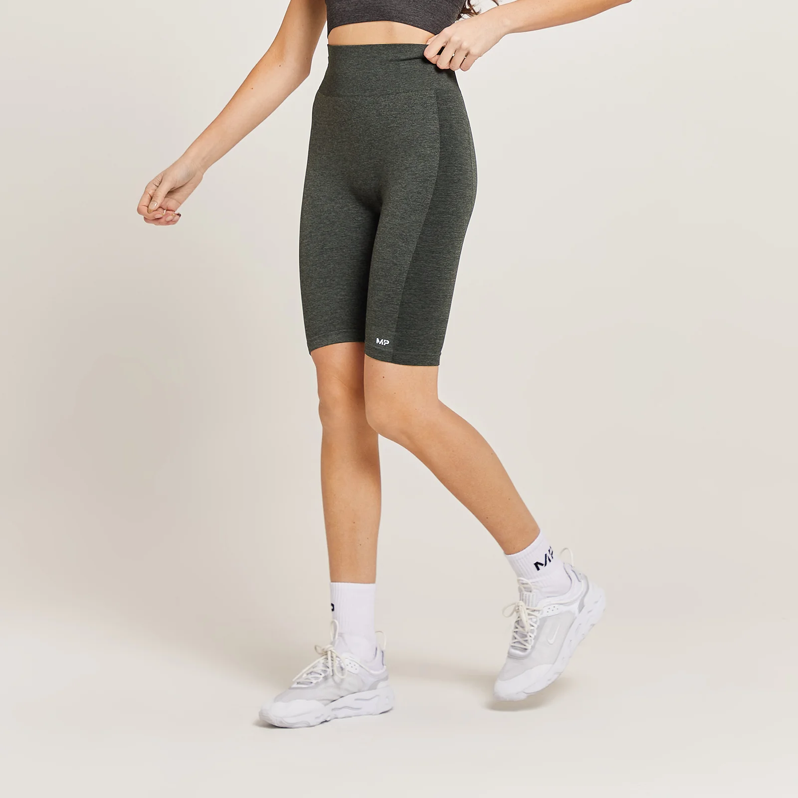 MP Curve cykelshorts med høj talje til kvinder - Carbon Marl - XXS Billede 1