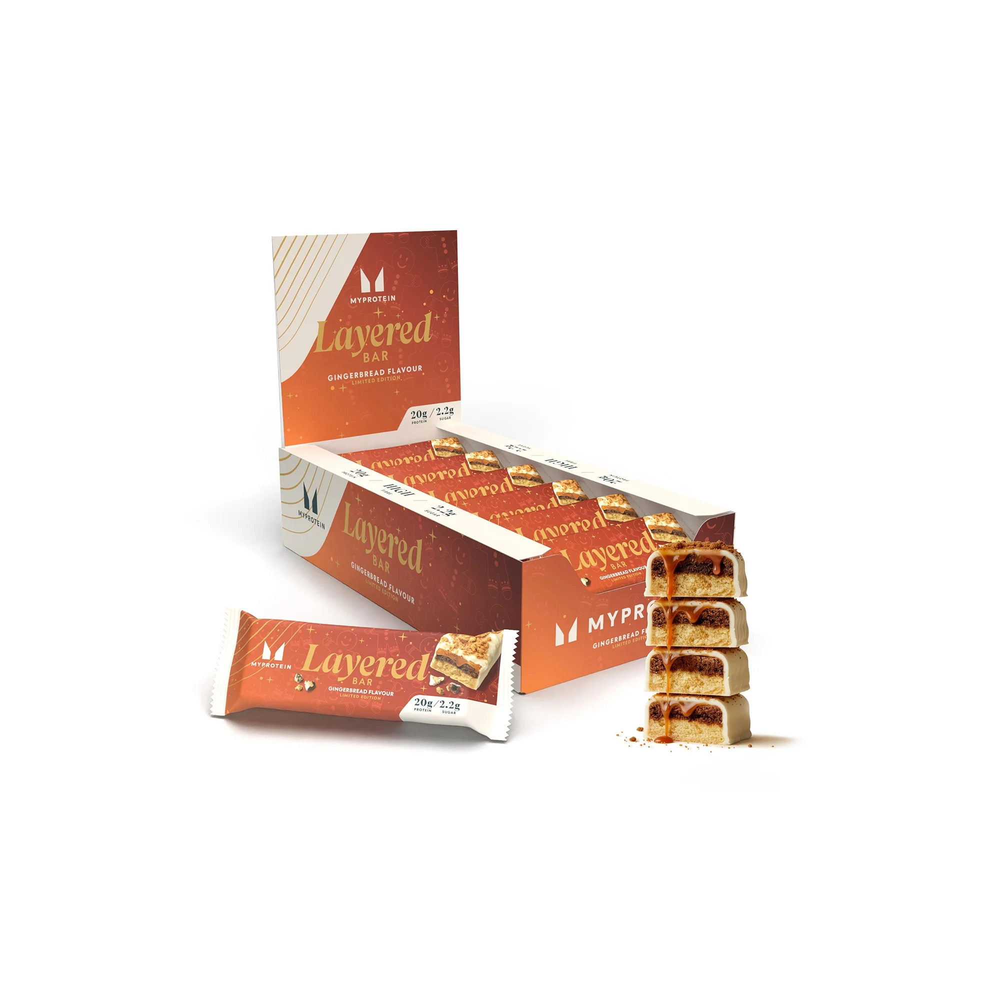Layered Bar — Gingerbread - 60g X 12servings - Gingerbread - Limited Edition Billede 1