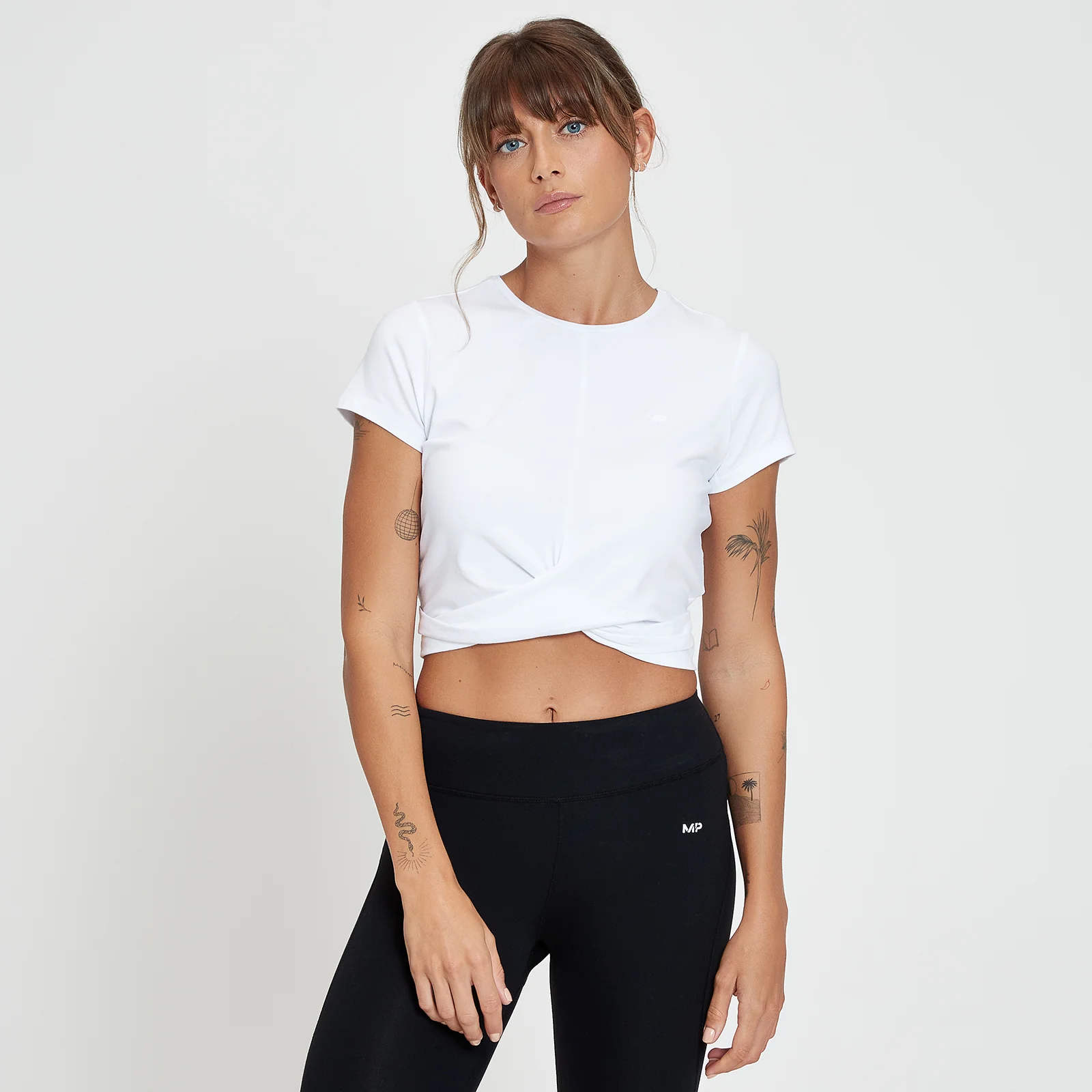 MP Composure Twist Front Crop T-shirt til kvinder - Hvid - XXS Billede 1
