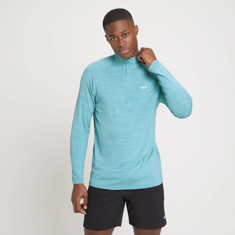 MP Performance 1/4 Zip Top til mænd - Smoke Green Marl - XXS Billede 1