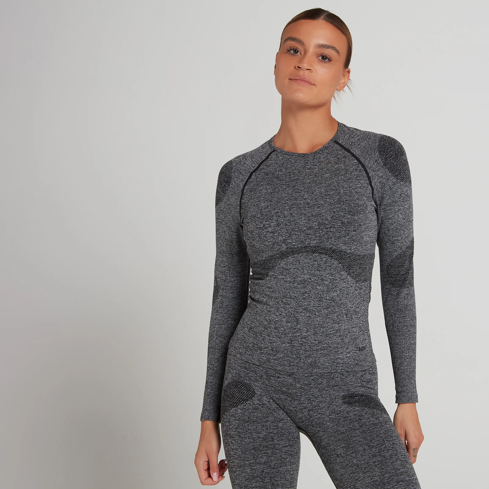 MP Dynamic Training Seamless Long Sleeve Top til kvinder – Vasket Sort - XXS Billede 1