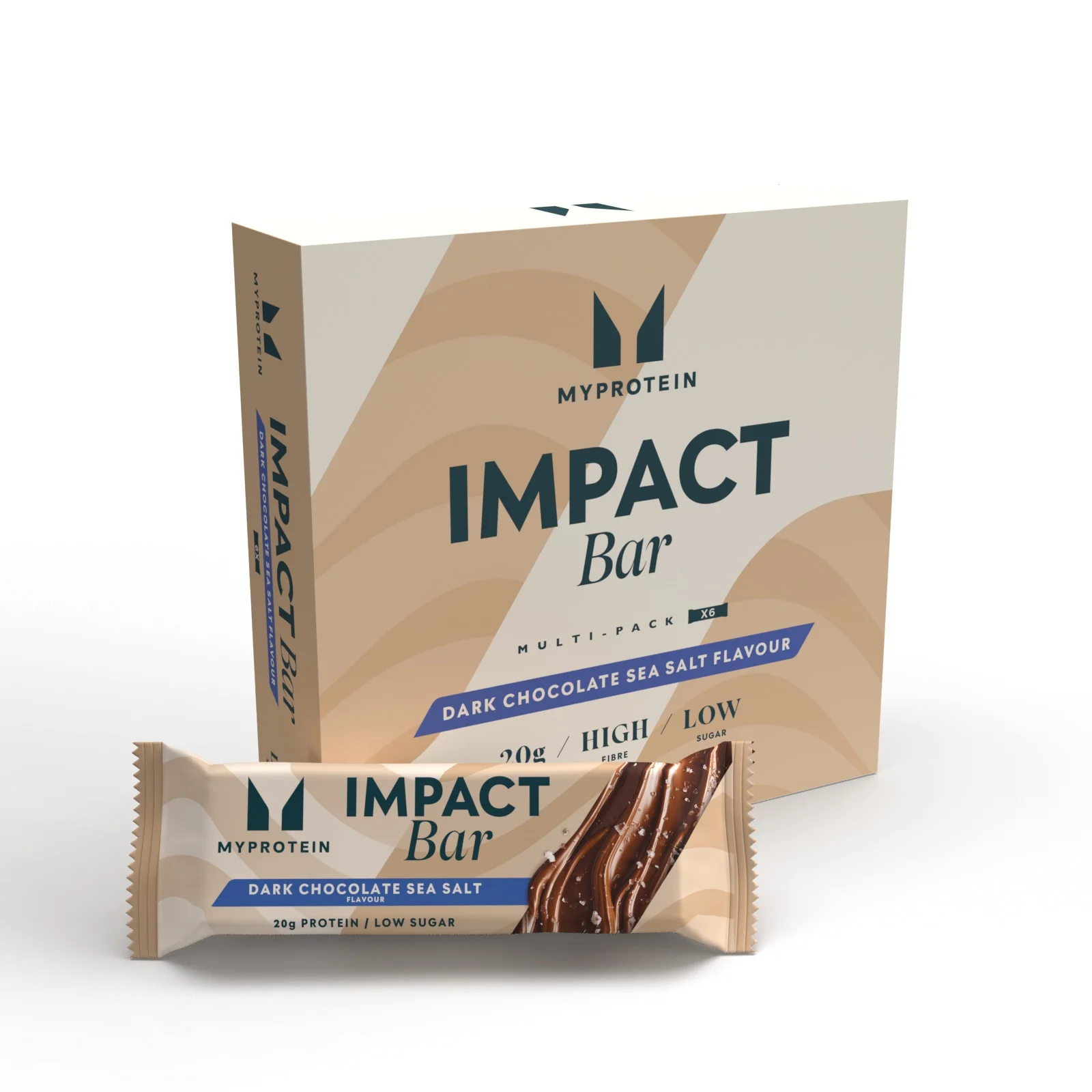 Impact Protein Bar - 6 x 64g - Mørk chokolade & havsalt Billede 1