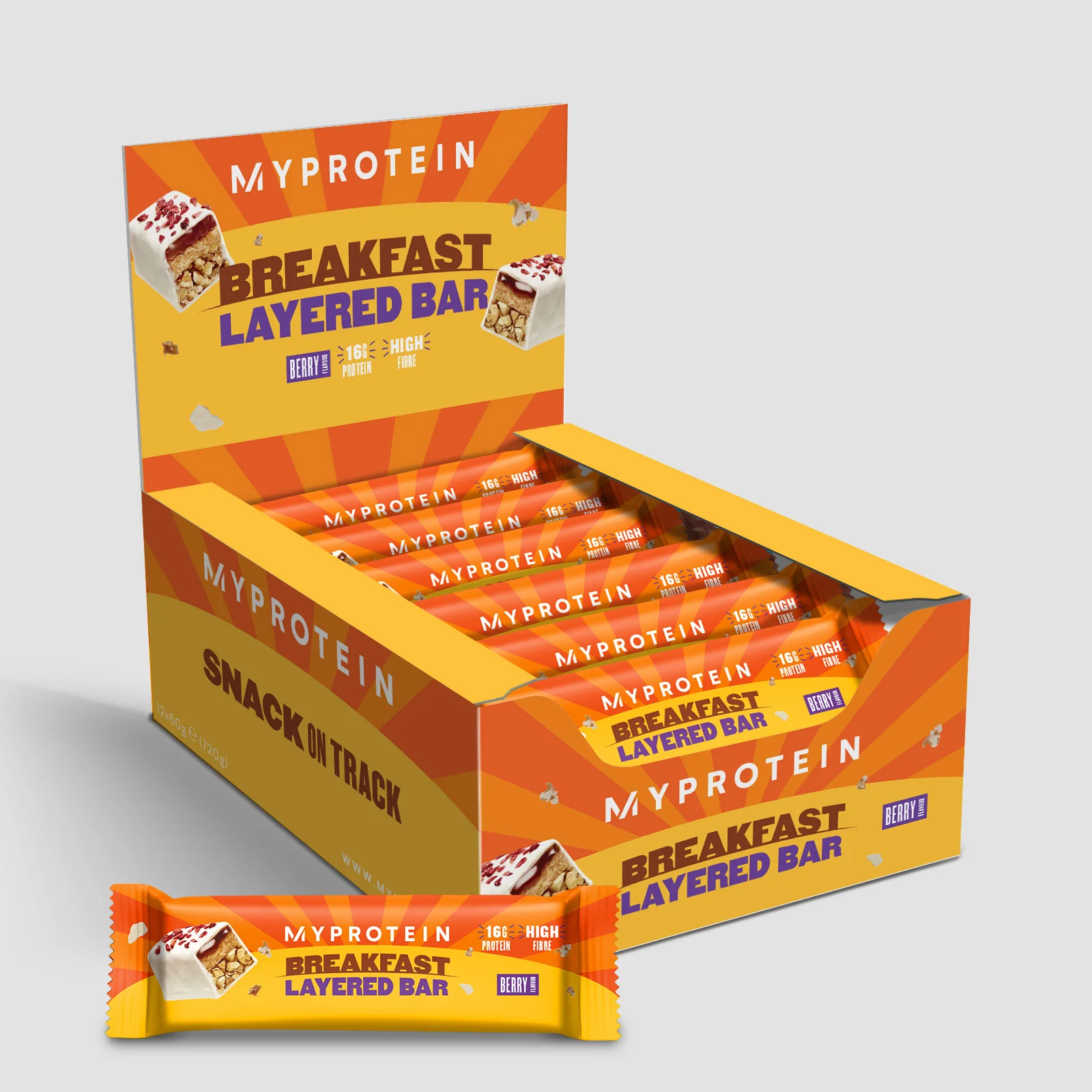 Lagdelt morgenmadsbar - 12x60g - Berry Billede 1