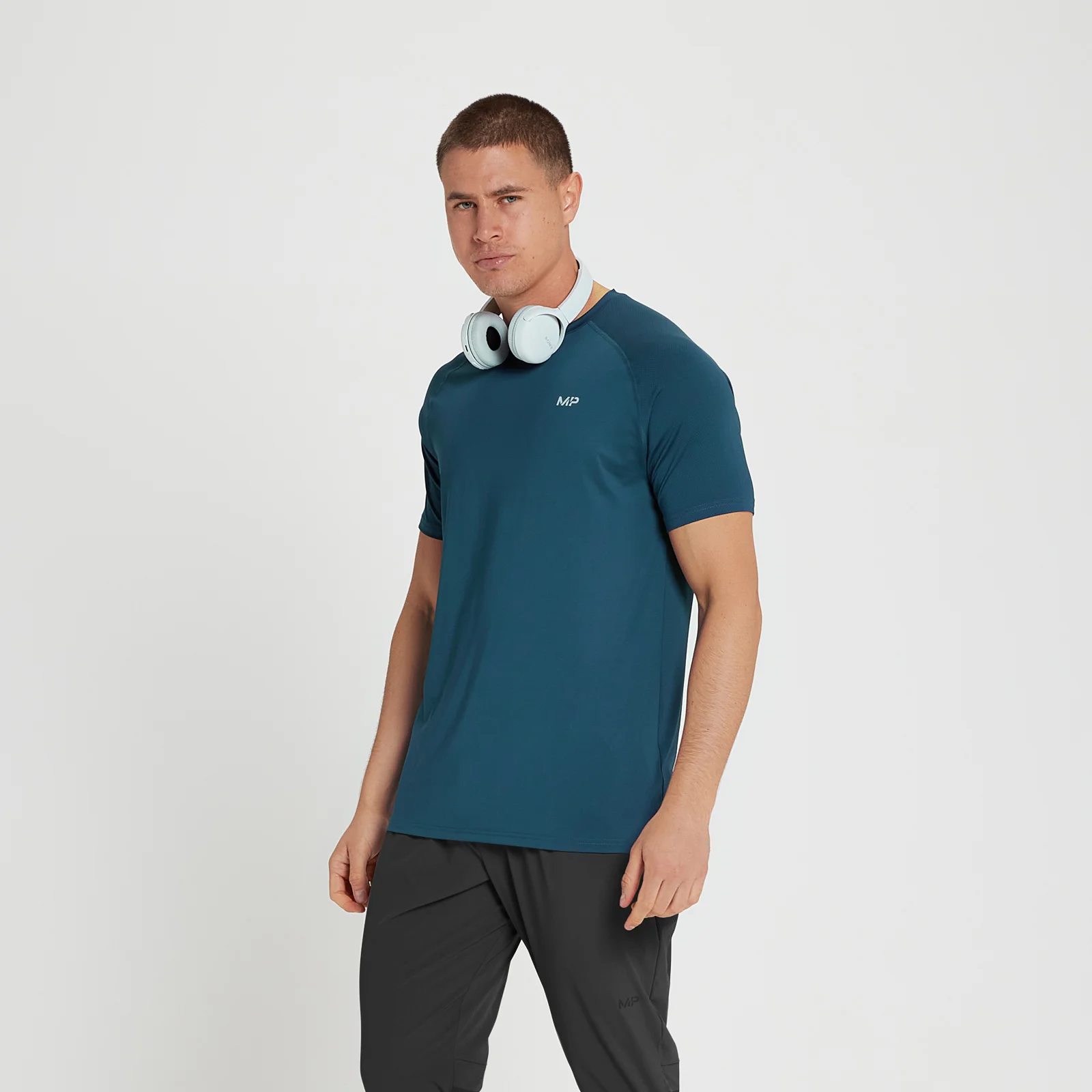 MP Velocity Short Sleeve T-Shirt til mænd – Blue Wing Teal - XXS Billede 1