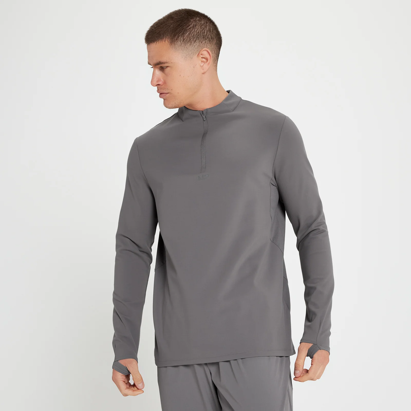 MP Velocity Ultra 1/4 Zip Top til mænd – Pebble Grey - XXS Billede 1