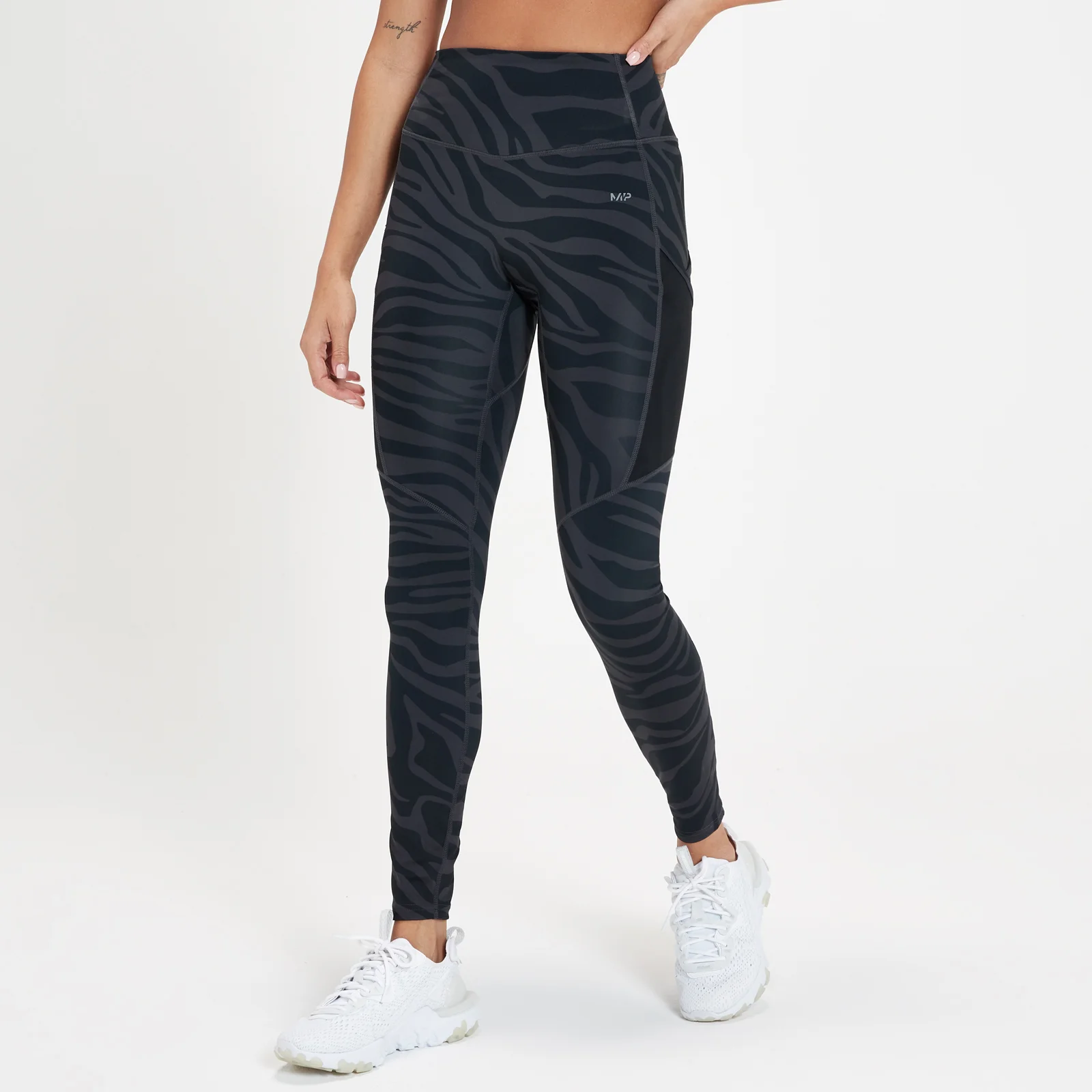 MP Tempo Leggings til kvinder - Sort zebra - XXS Billede 1