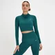 MP Tempo Seamless 1/4 Zip Crop Top til kvinder - Dyb marineblå zebra
