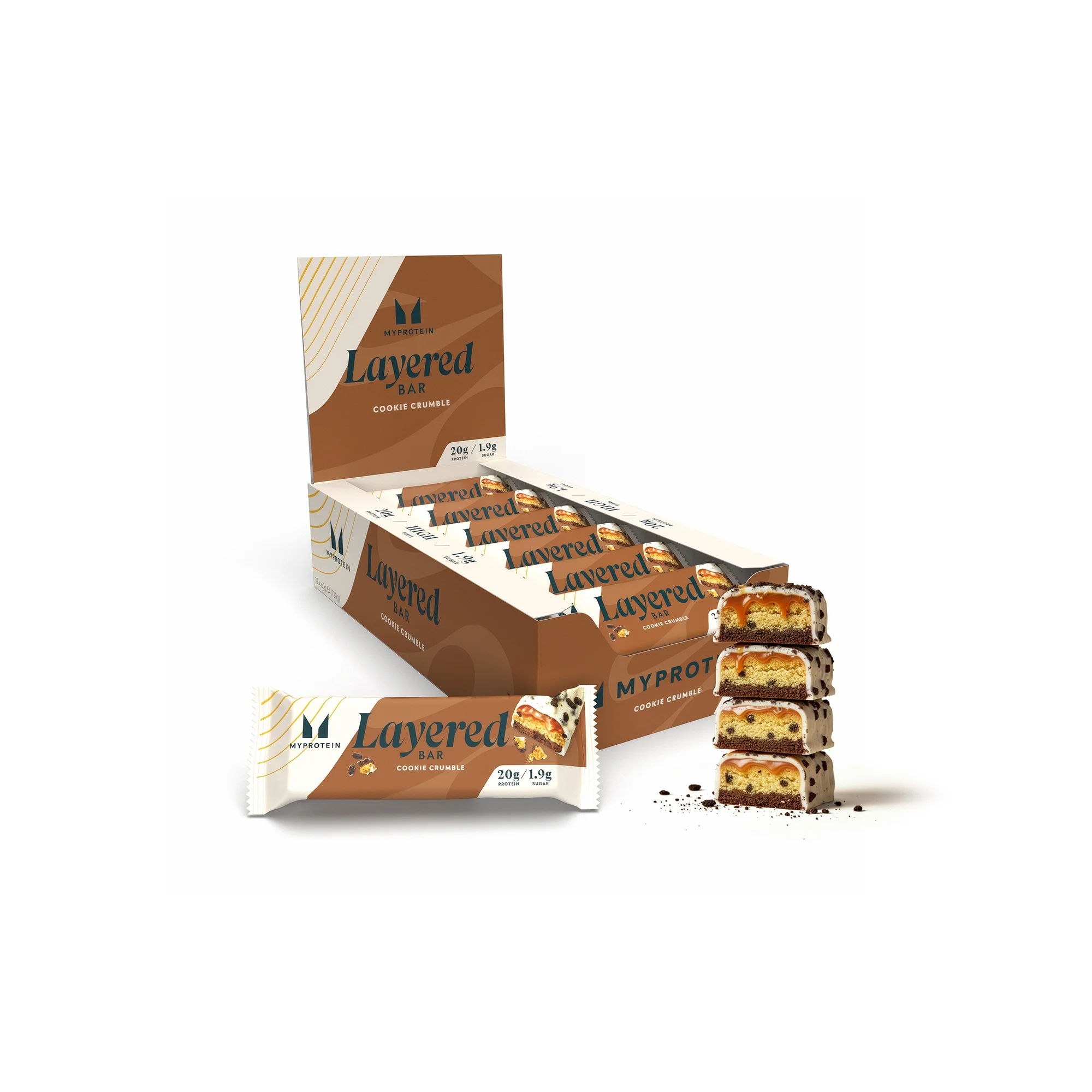 6 Layer Protein Bar - 12 x 60g - Cookie Crumble Billede 1