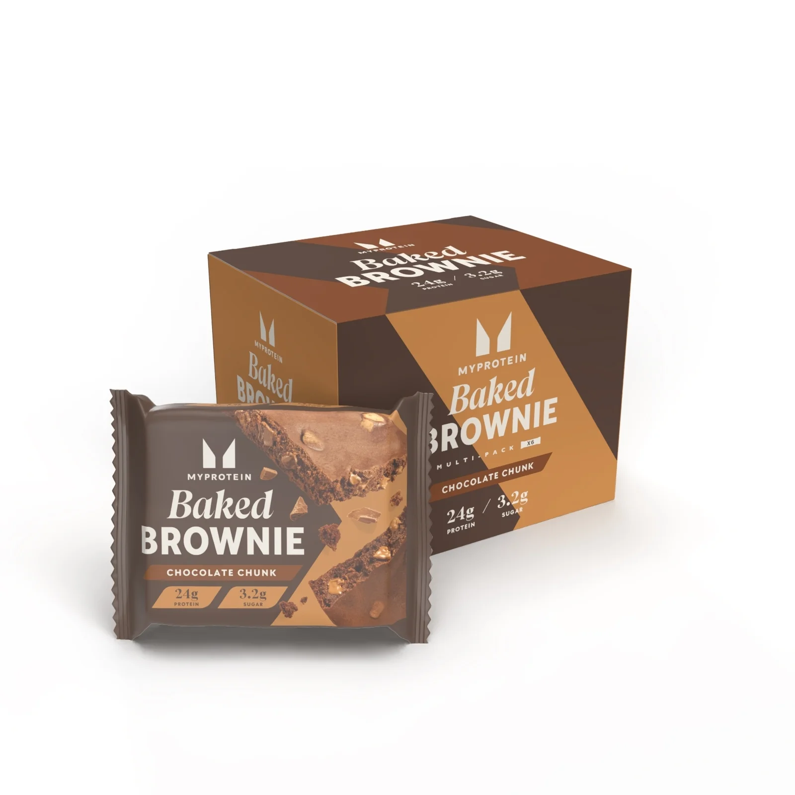 Baked Brownie - 6 x 75g - Chocolate Chunk Billede 1