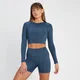 MP Tempo Reversible Long Sleeve Crop Top til kvinder – Deep Slate